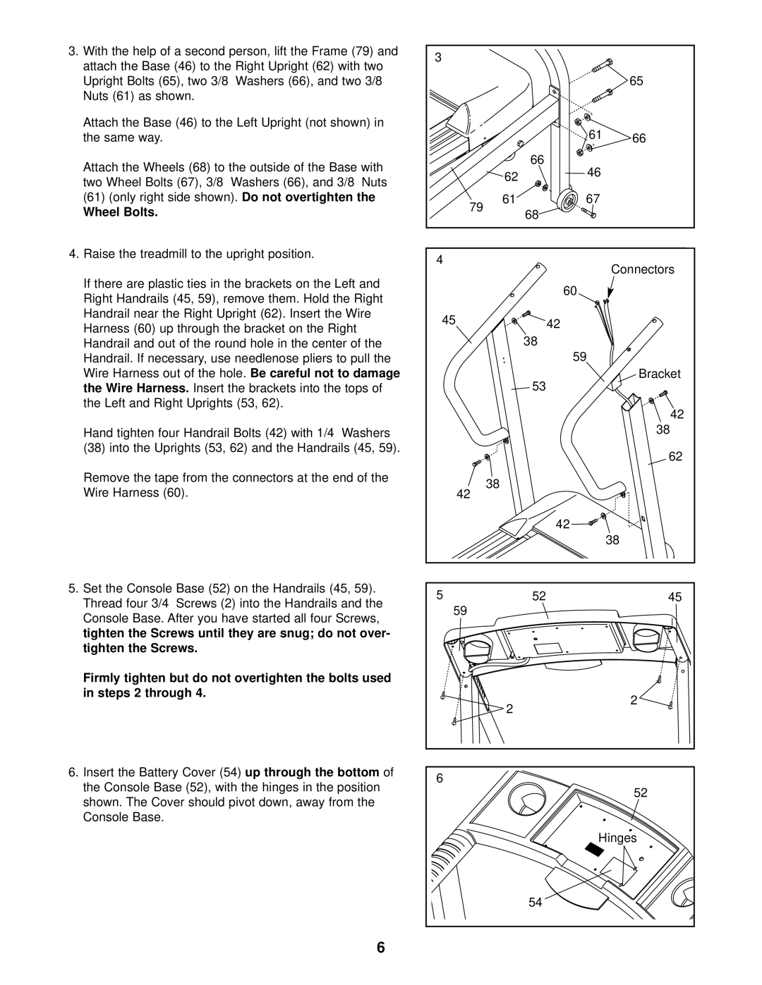 Weslo C32 user manual Wheel Bolts 