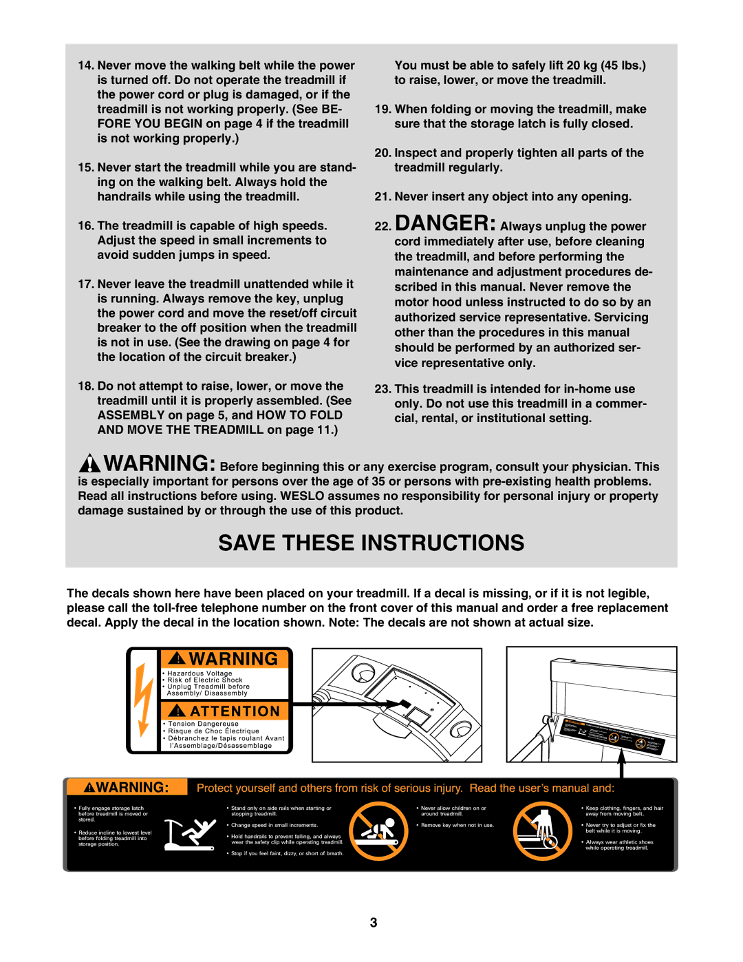 Weslo c42 user manual 