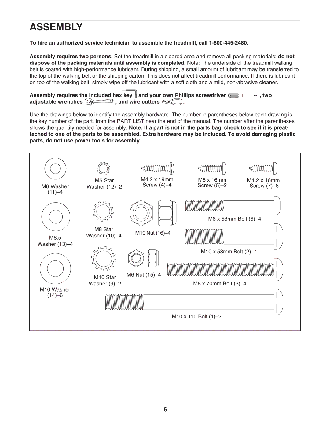 Weslo cadence 25 user manual Assembly 