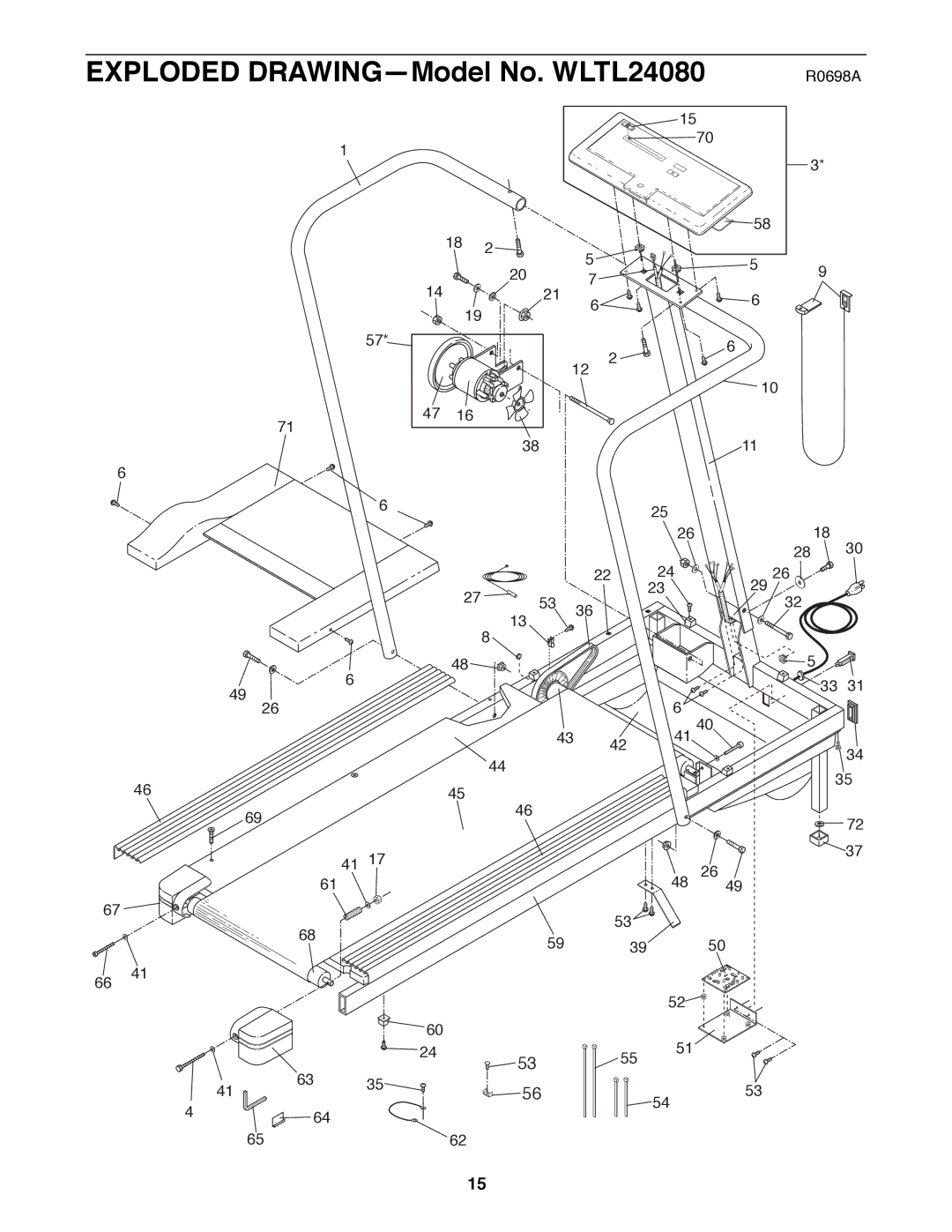 Weslo CADENCE 740 user manual Exploded DRAWINGÑModel No. WLTL24080 