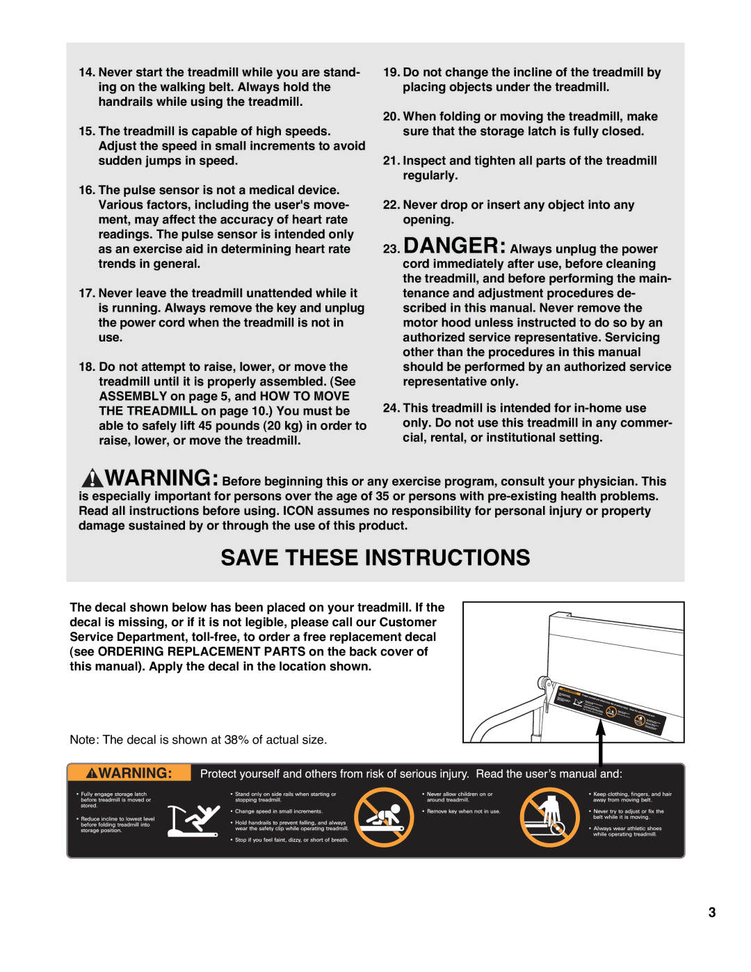 Weslo Cadence DL40 user manual 