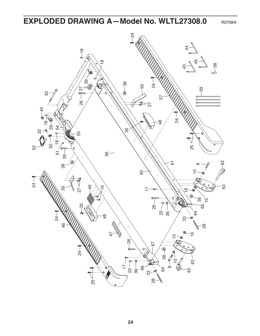 Weslo CT58 user manual Exploded Drawing A-Model No. WLTL27308.0 R0708A 