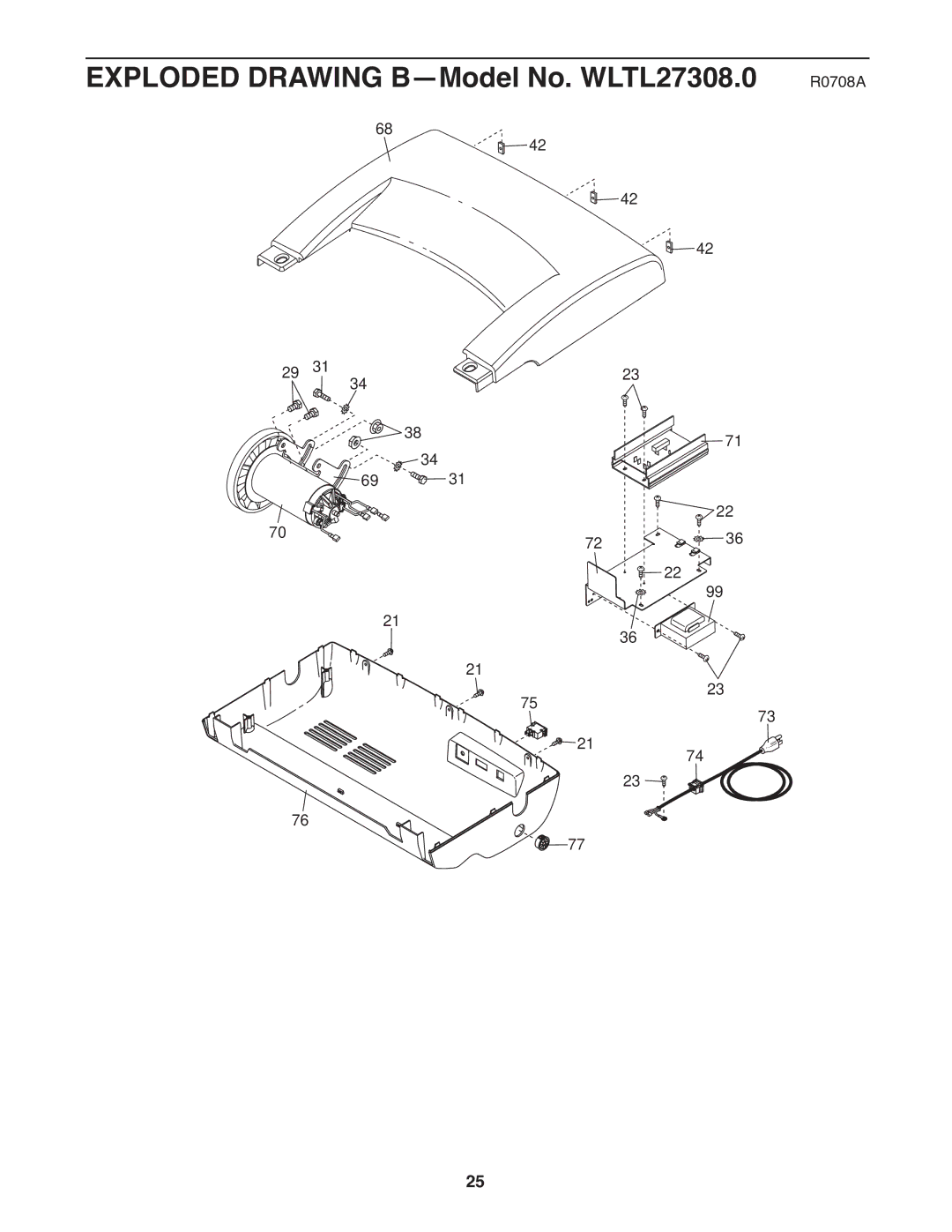 Weslo CT58 user manual Exploded Drawing B-Model No. WLTL27308.0 R0708A 