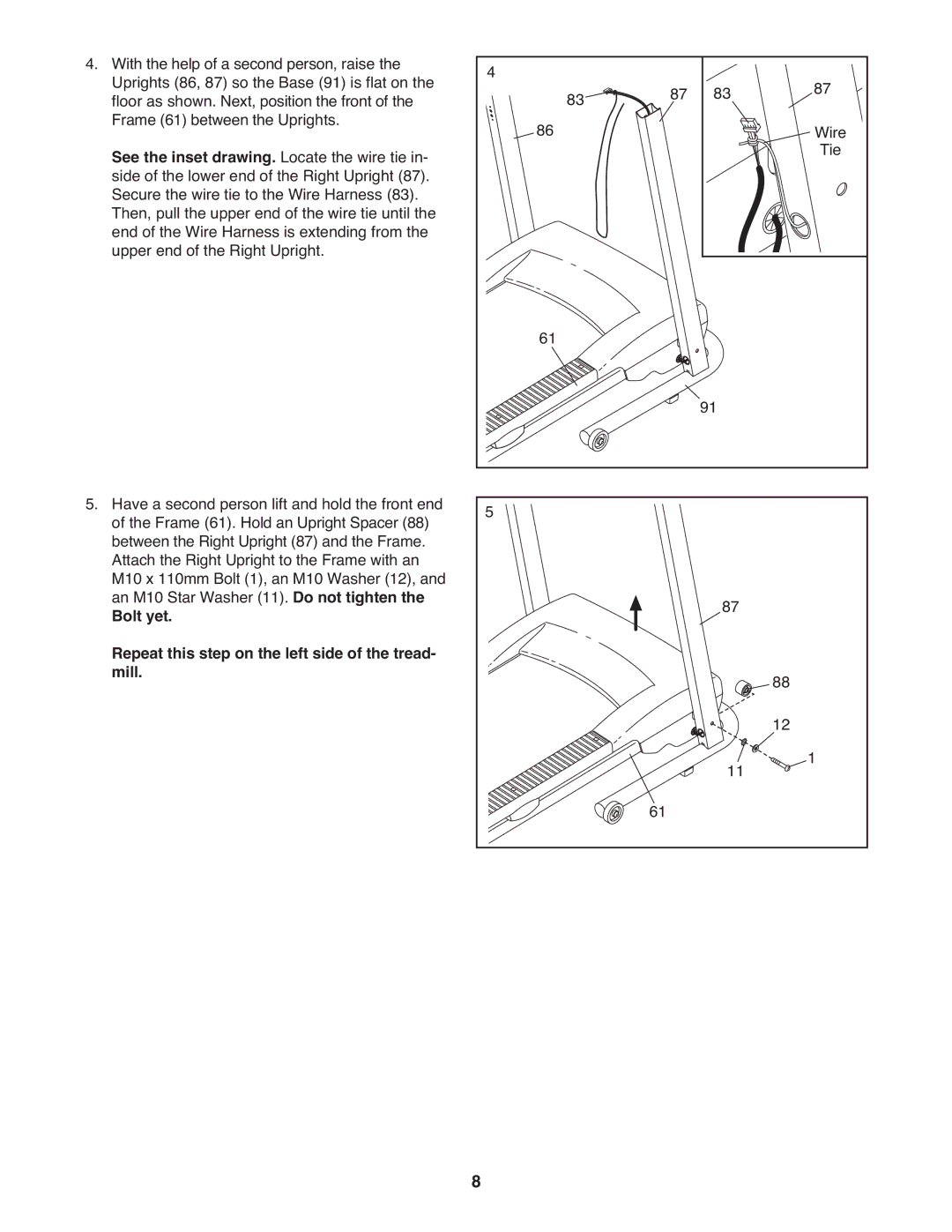 Weslo CT58 user manual Wire 