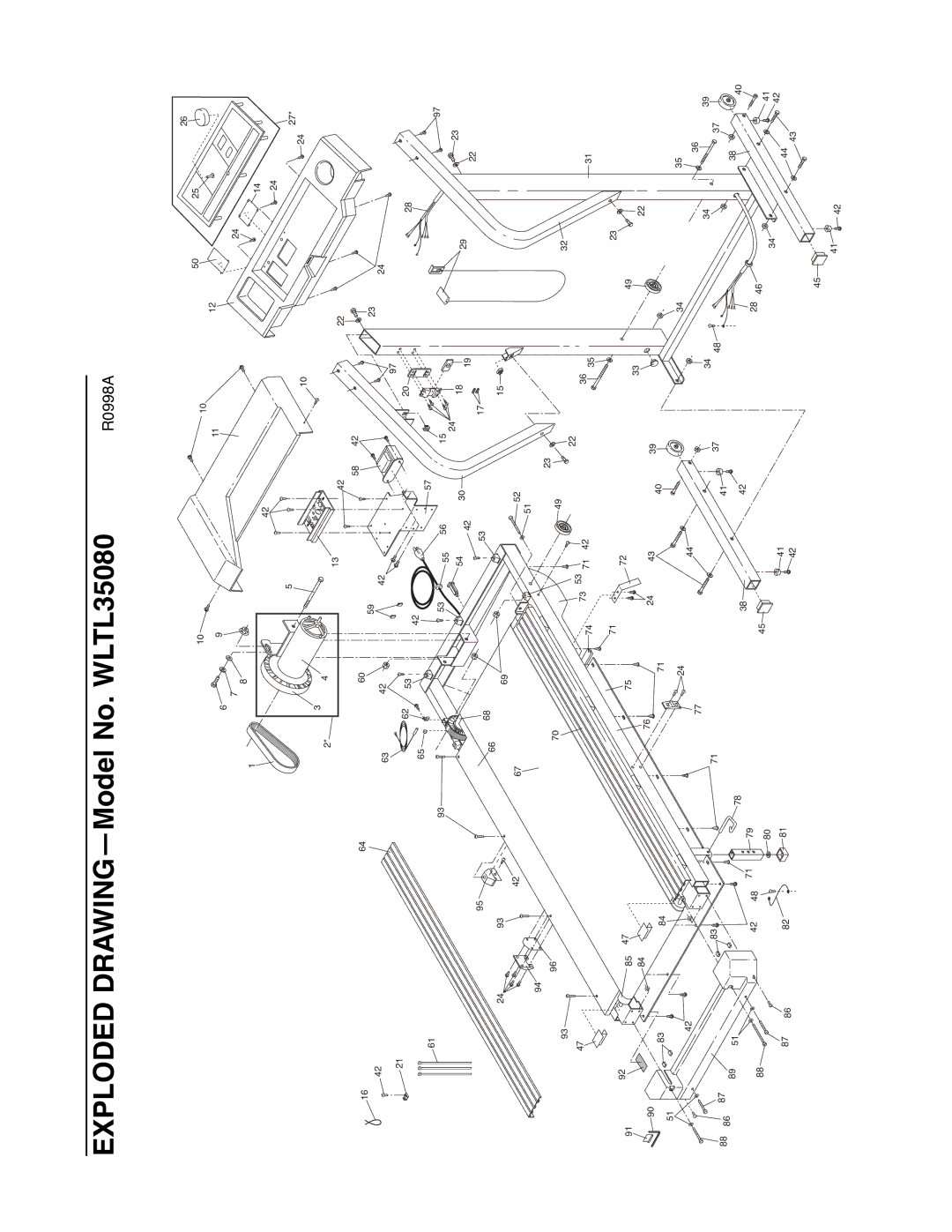 Weslo DX10 user manual Exploded DRAWINGÑModel No. WLTL35080 