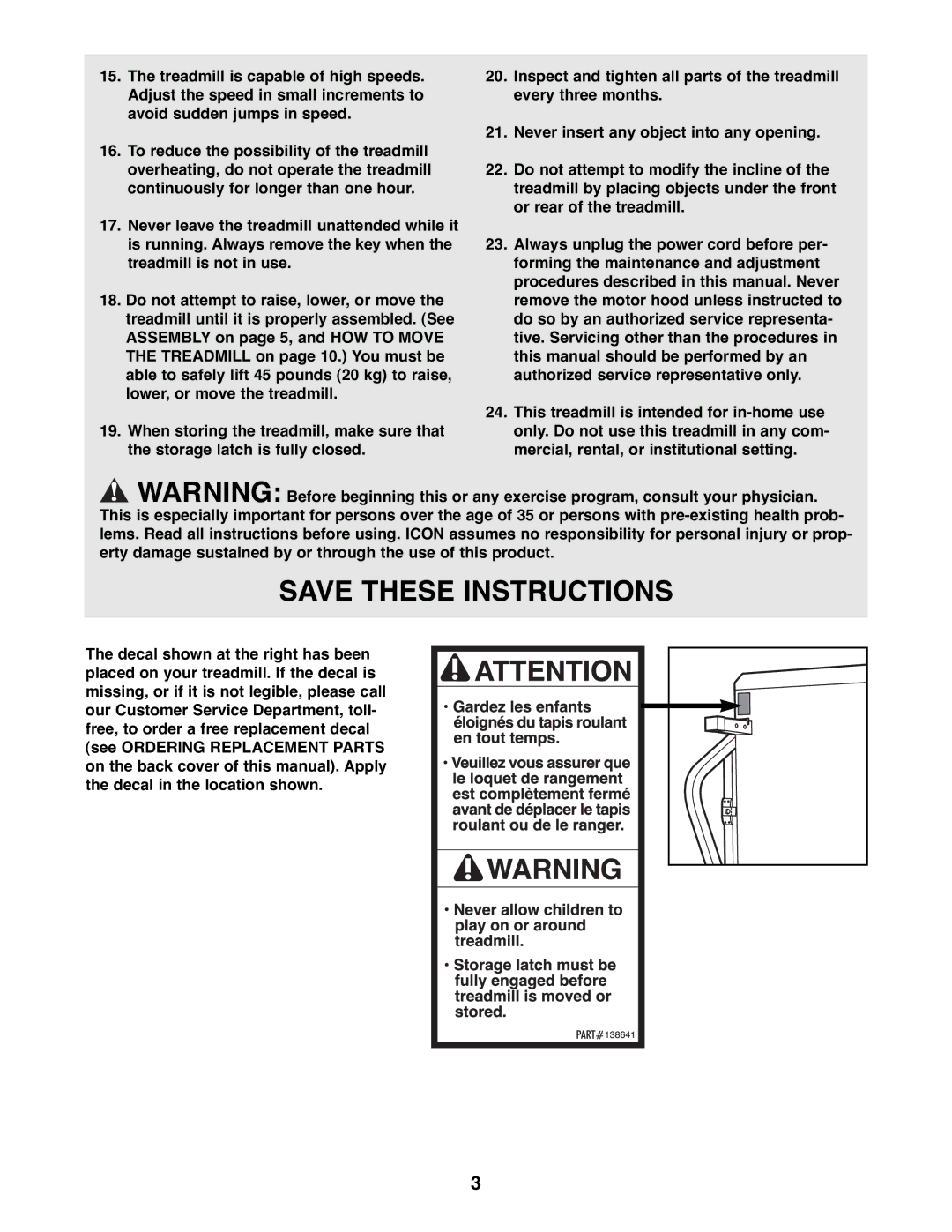 Weslo DX10 user manual 