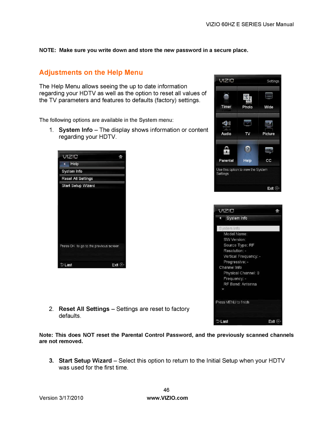 Weslo E320VA user manual Adjustments on the Help Menu 