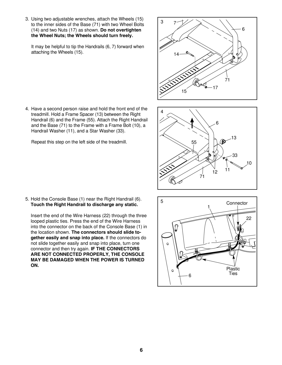 Weslo G-25 user manual Touch the Right Handrail to discharge any static 