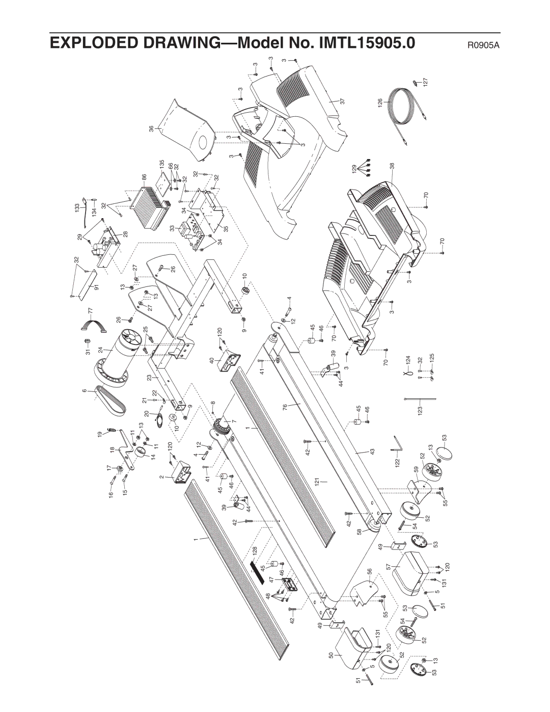 Weslo IMTL 15905.0 user manual Exploded Drawing, IMTL15905.0 