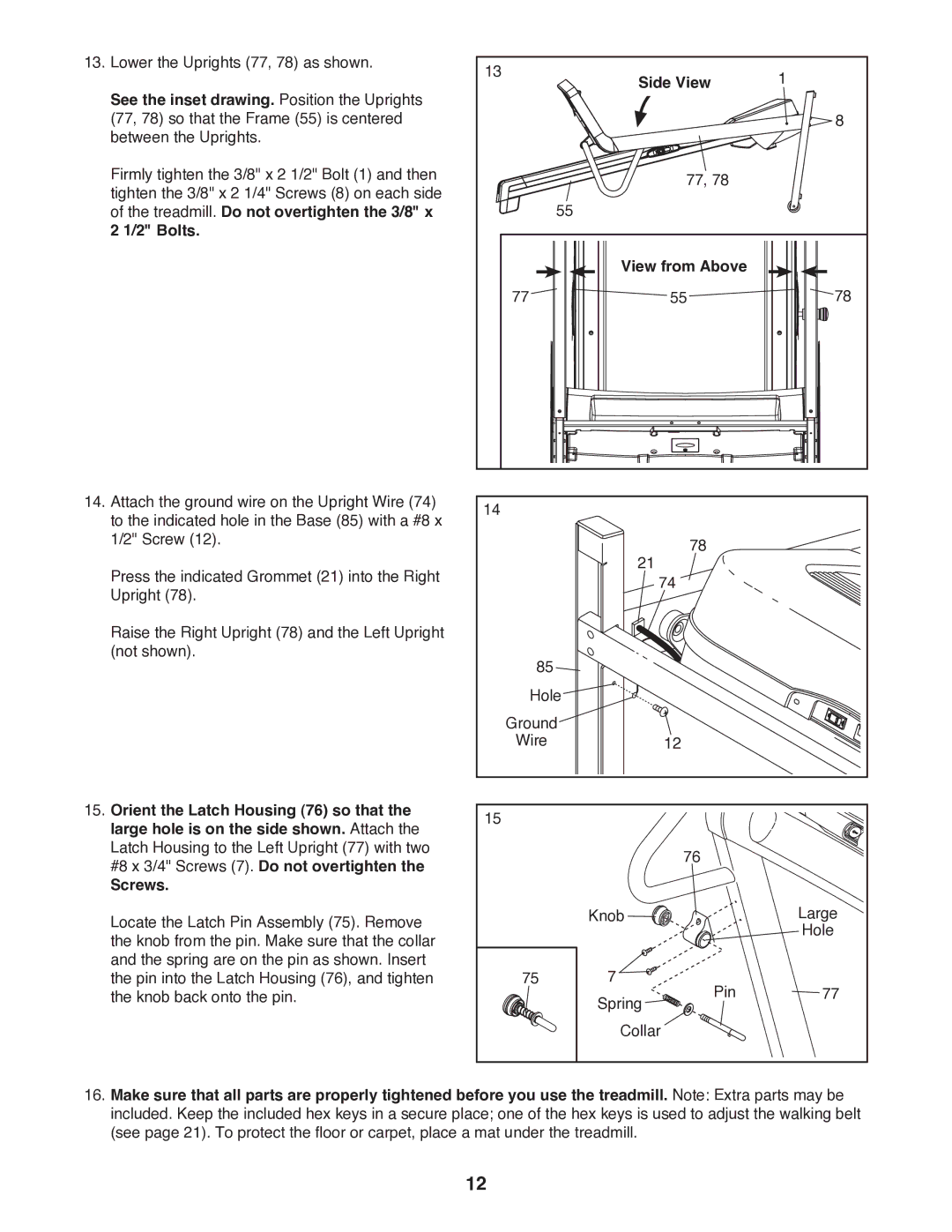 Weslo R 7.2 user manual Side View View from Above 