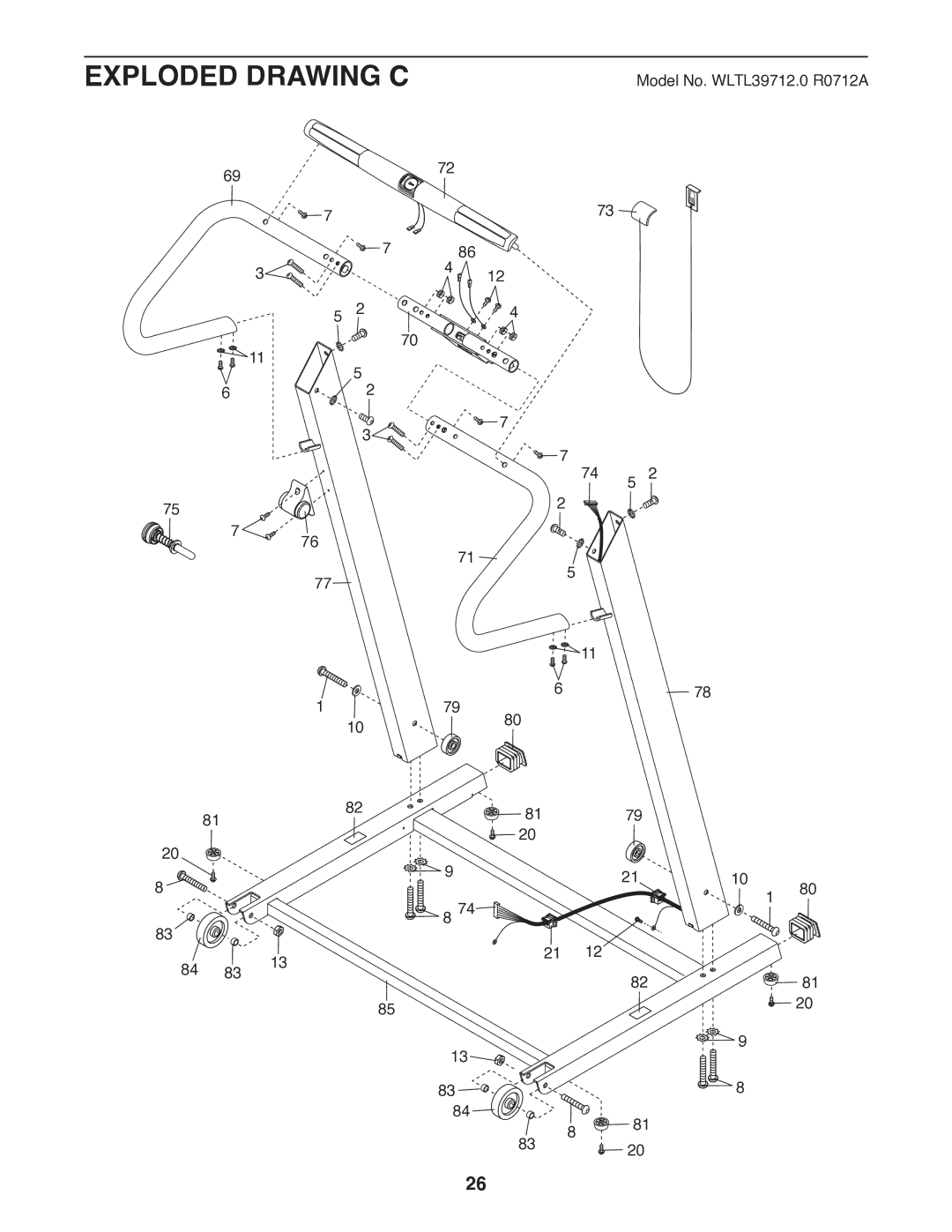 Weslo R 7.2 user manual Exploded Drawing C 