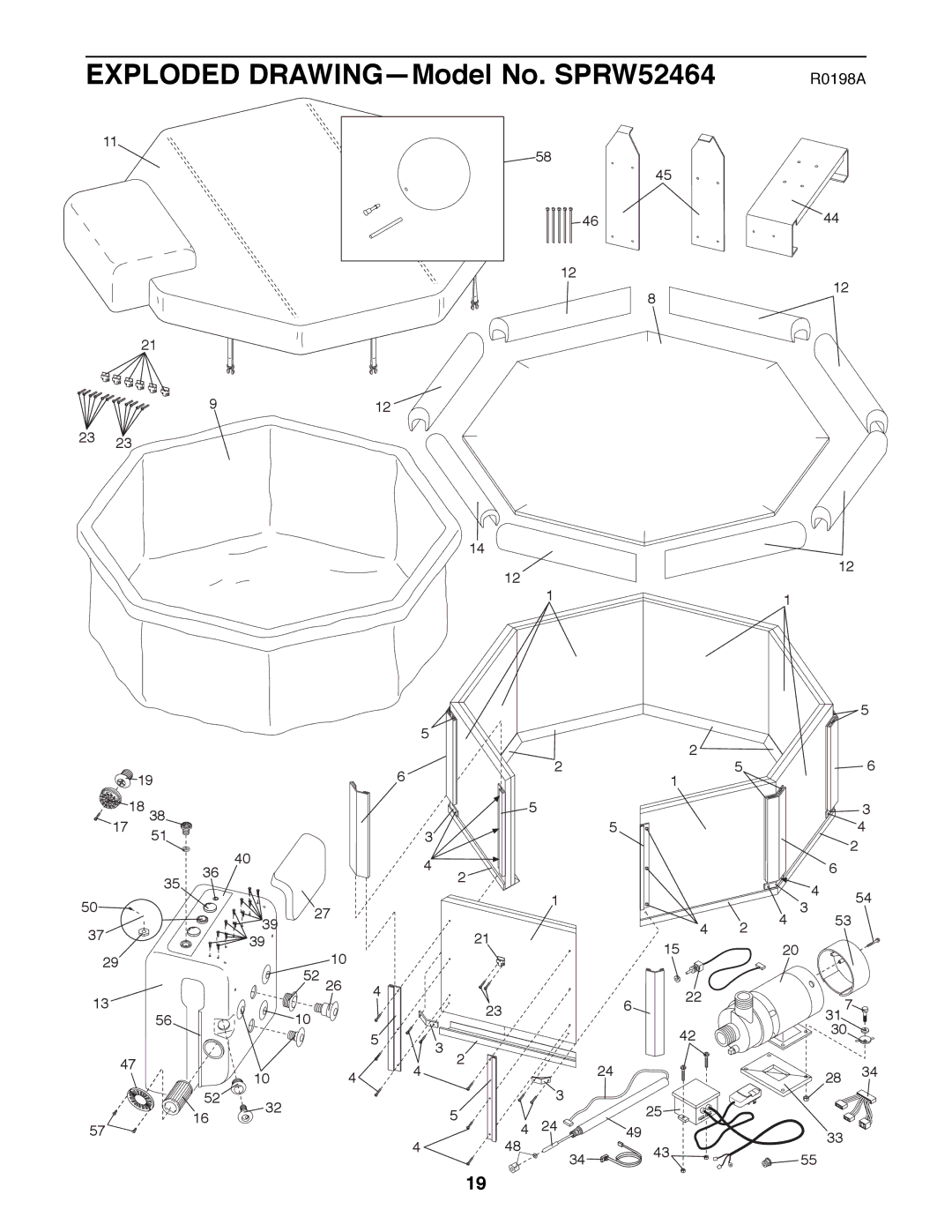 Weslo user manual Exploded DRAWINGÑModel No. SPRW52464 