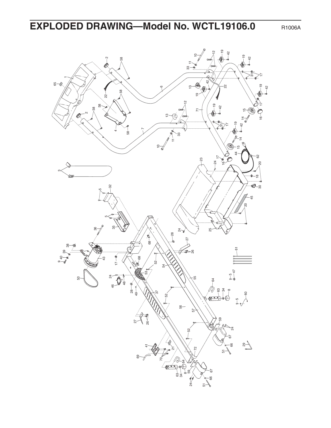 Weslo wctl19106.0 user manual Exploded Drawing 