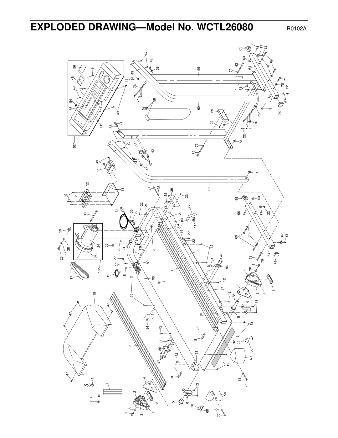 Weslo WCTL26080 user manual Exploded 