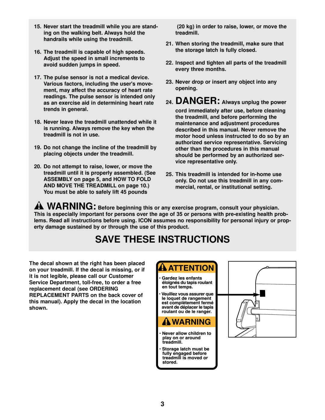 Weslo WCTL26080 user manual 