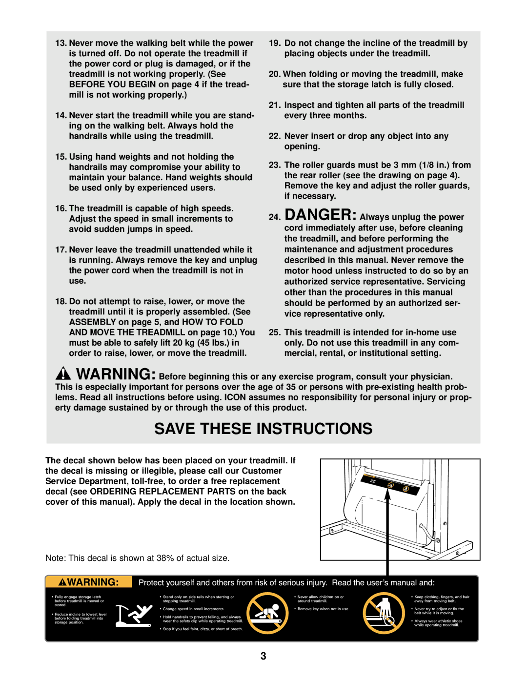 Weslo WCTL29200 user manual 