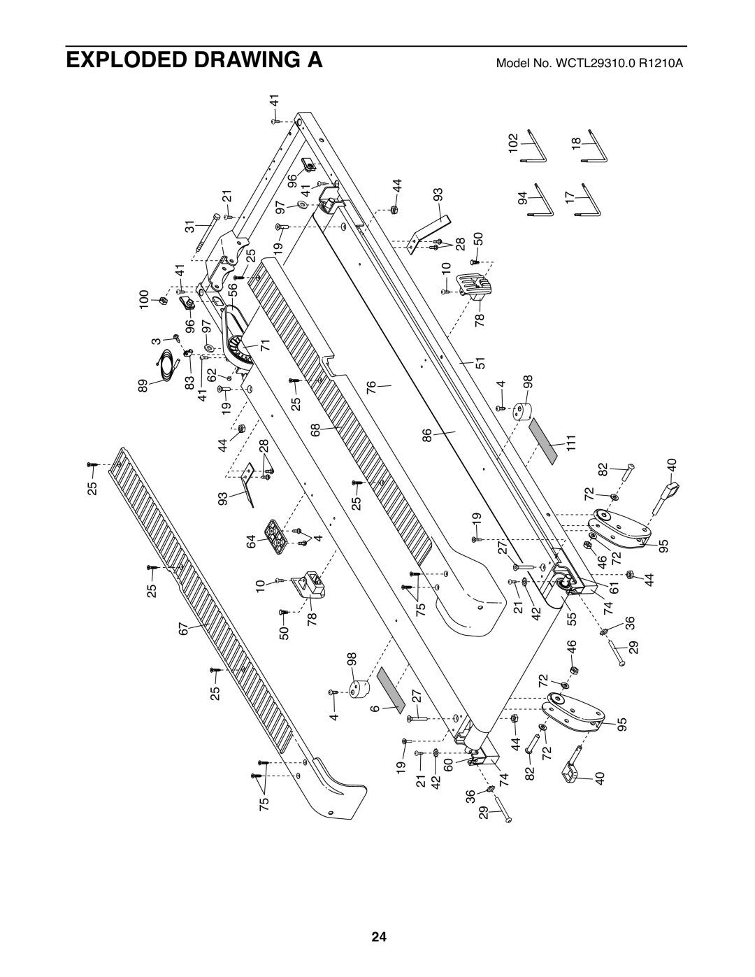 Weslo WCTL29310.0 user manual Exploded Drawing a 