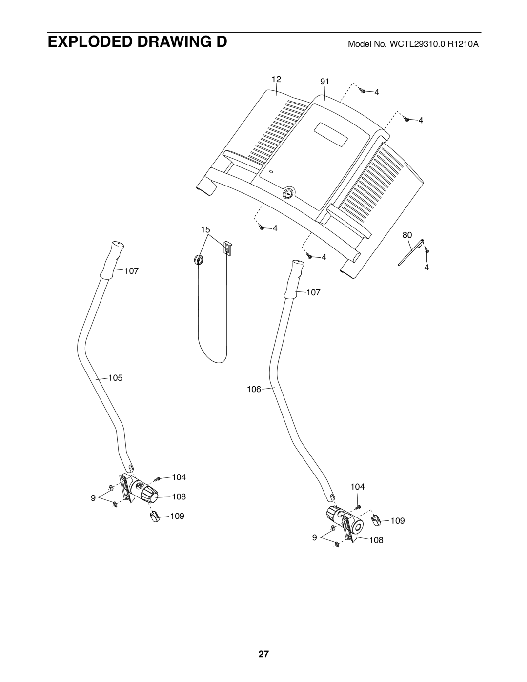 Weslo WCTL29310.0 user manual Exploded Drawing D 