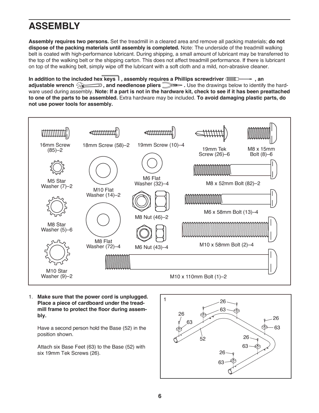 Weslo WCTL29509.0 user manual Assembly 