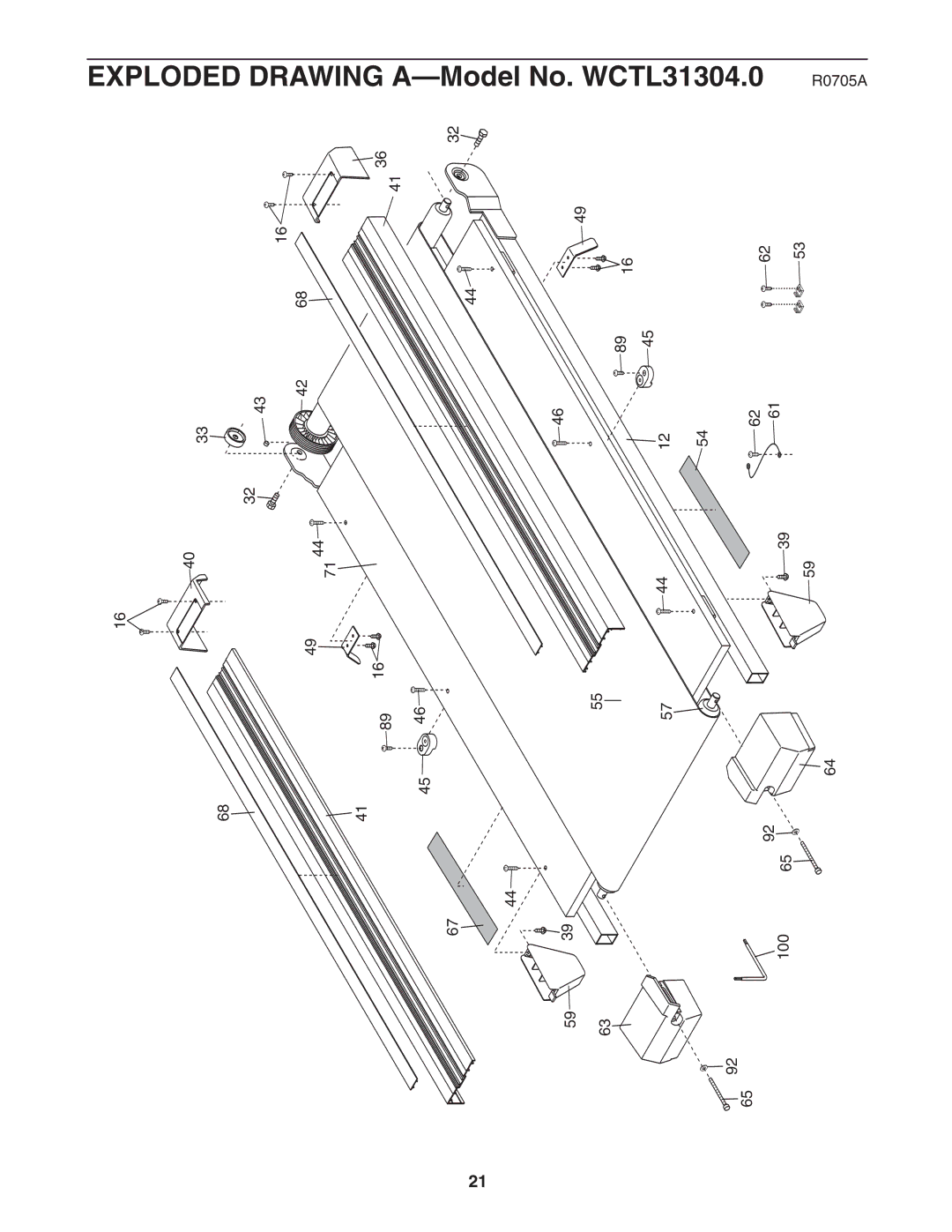 Weslo WCTL31304.0 user manual Exploded Drawing 