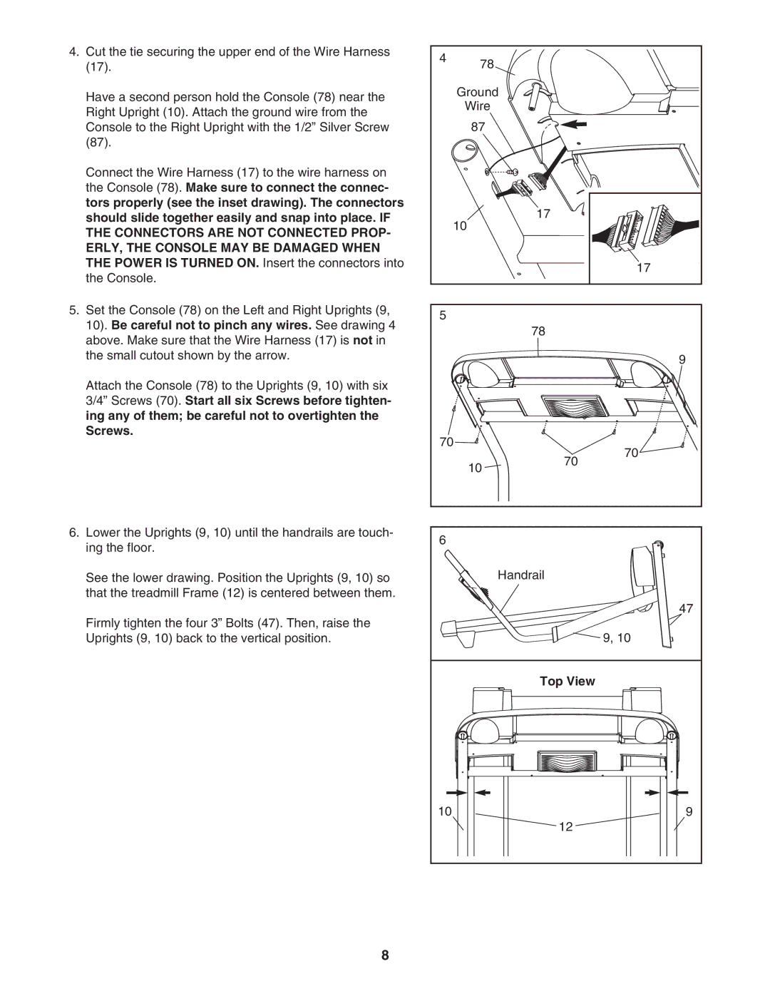 Weslo WCTL31304.0 user manual Top View 