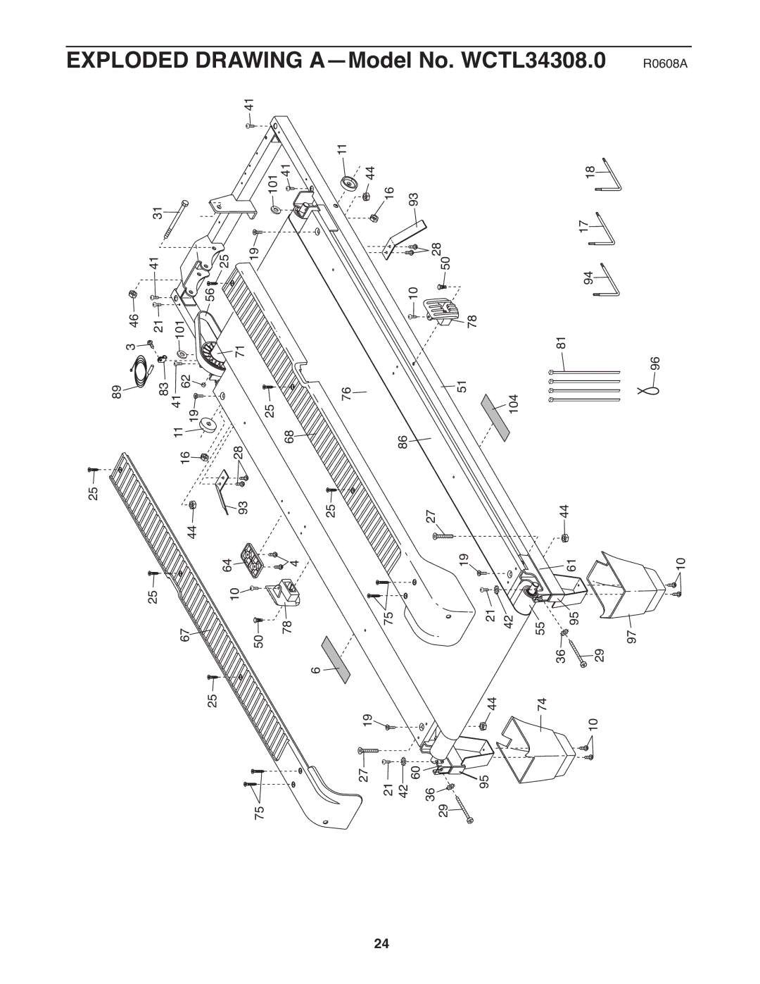 Weslo user manual Exploded Drawing A-Model No. WCTL34308.0 R0608A 