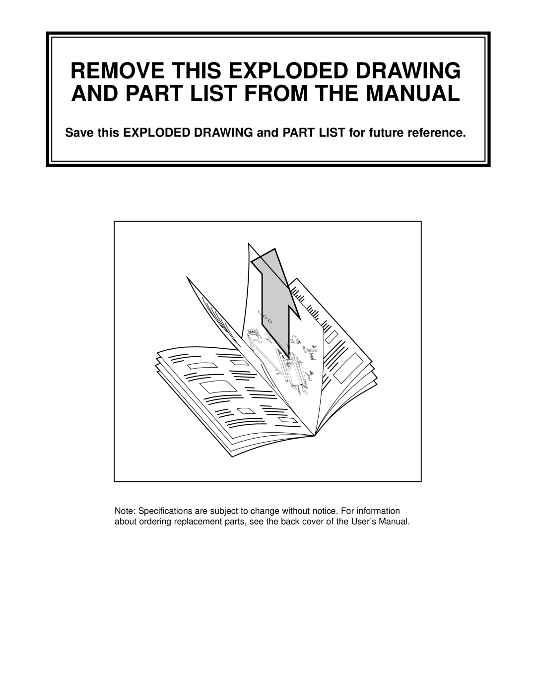 Weslo WCTL35090 user manual Remove this Exploded Drawing and Part List from the Manual 