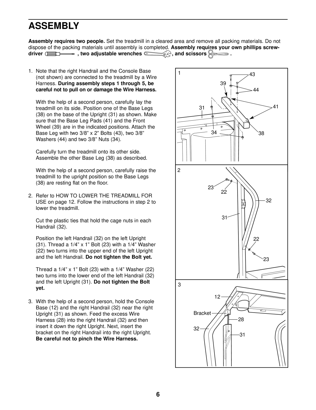 Weslo WCTL35090 user manual Assembly 