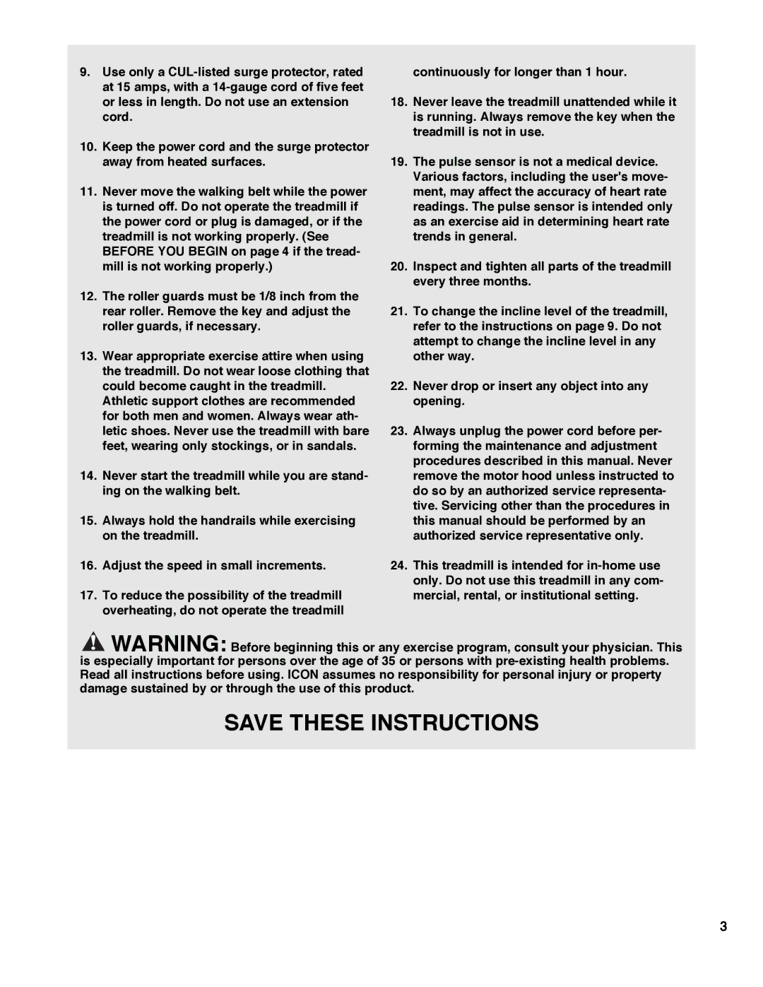 Weslo WCTL39100 user manual 