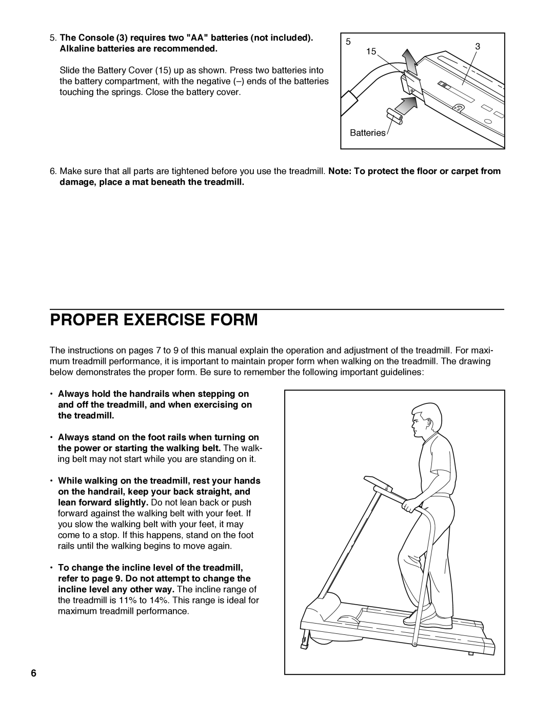 Weslo WCTL39100 user manual Proper Exercise Form 