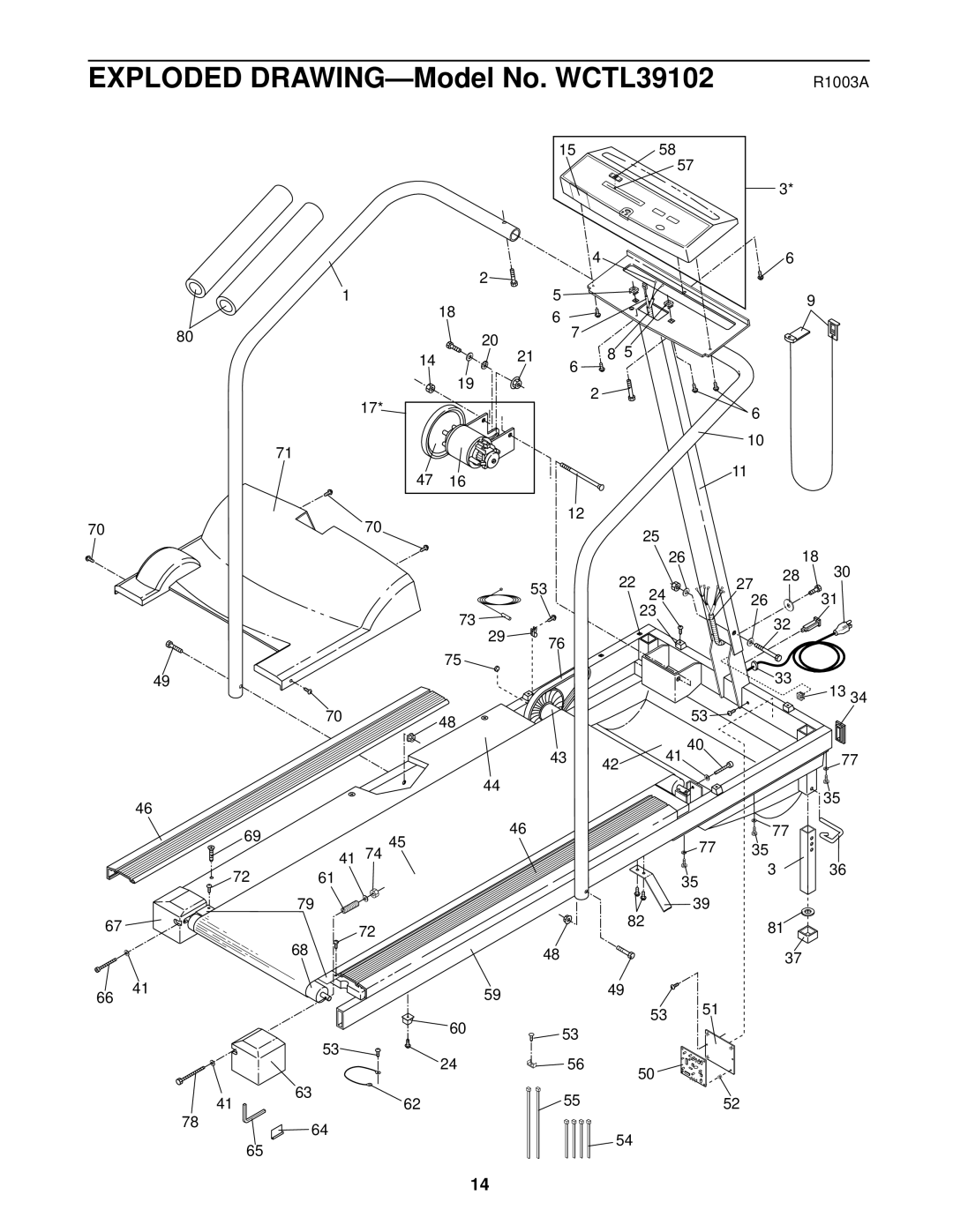 Weslo WCTL39102 user manual R1003A 