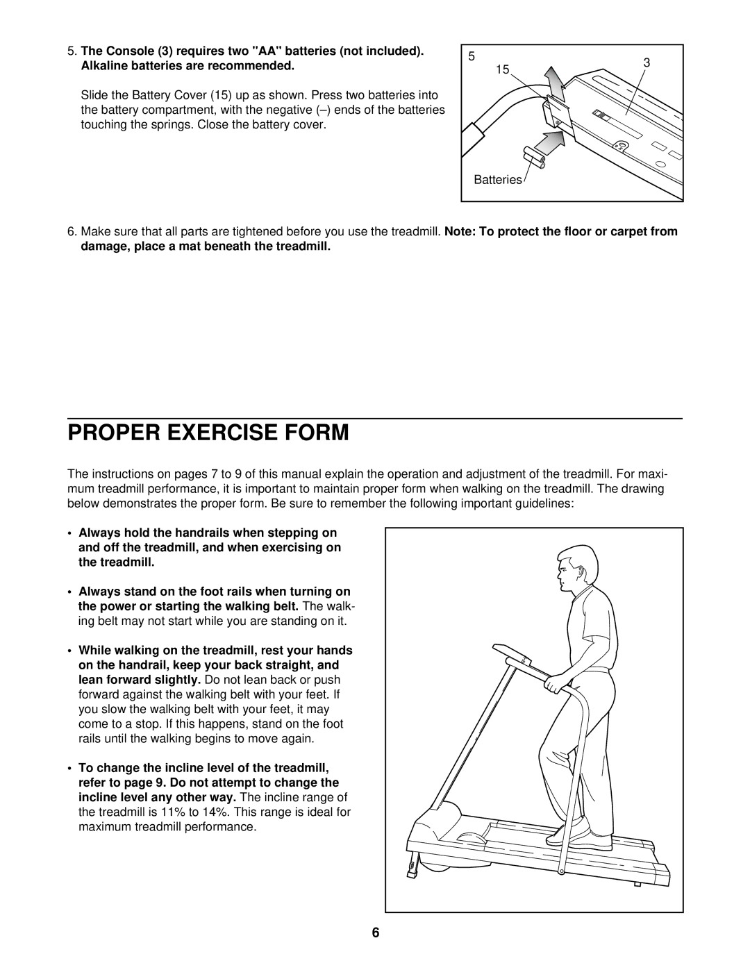 Weslo WCTL39102 user manual Proper Exercise Form 