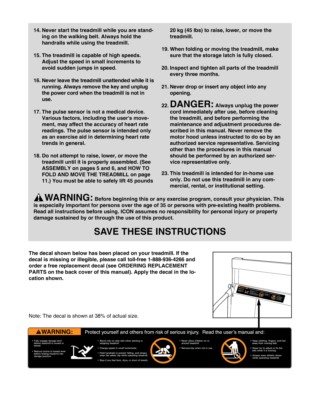 Weslo WCTL39110 user manual 