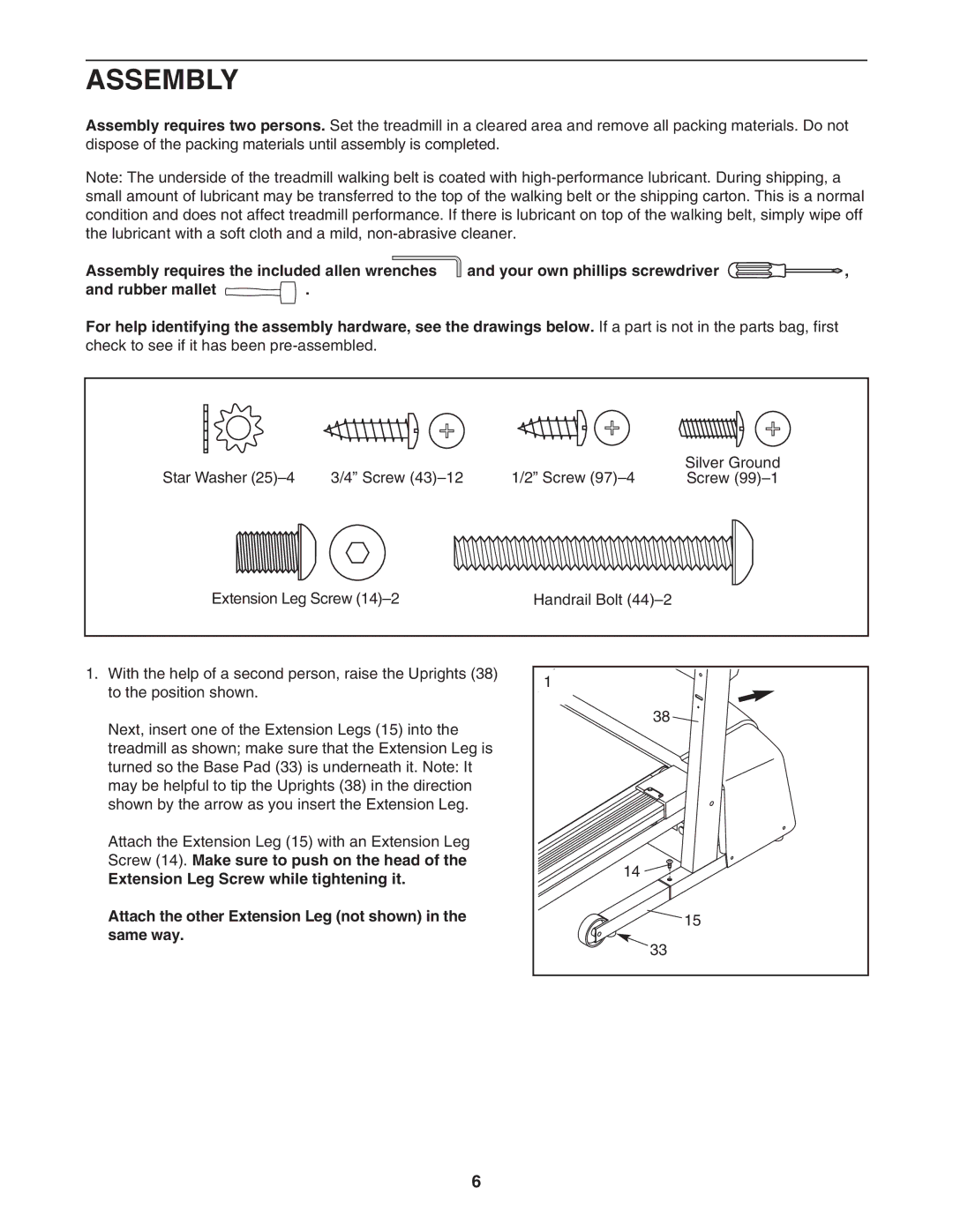 Weslo WCTL95335.0 user manual Assembly 