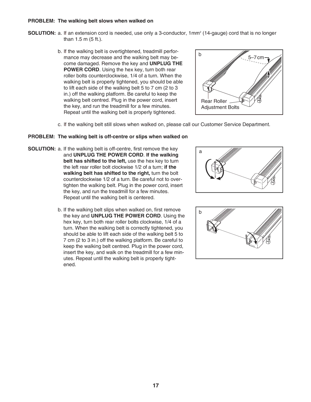 Weslo WETL0514.0 user manual Problem The walking belt slows when walked on 