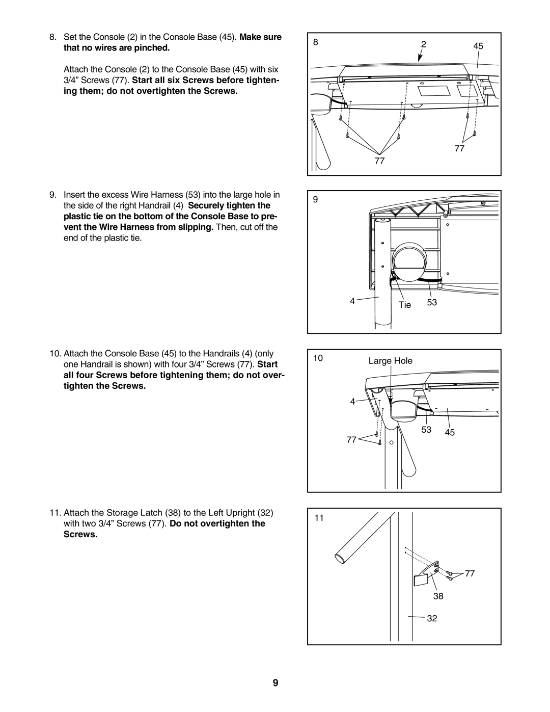 Weslo WETL0514.0 user manual Screws 