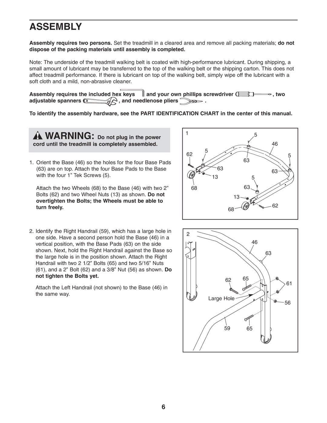 Weslo WETL14905.1 user manual Assembly 