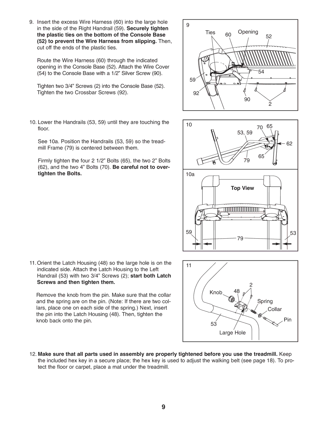 Weslo WETL25905.1 user manual Screws and then tighten them, Top View 