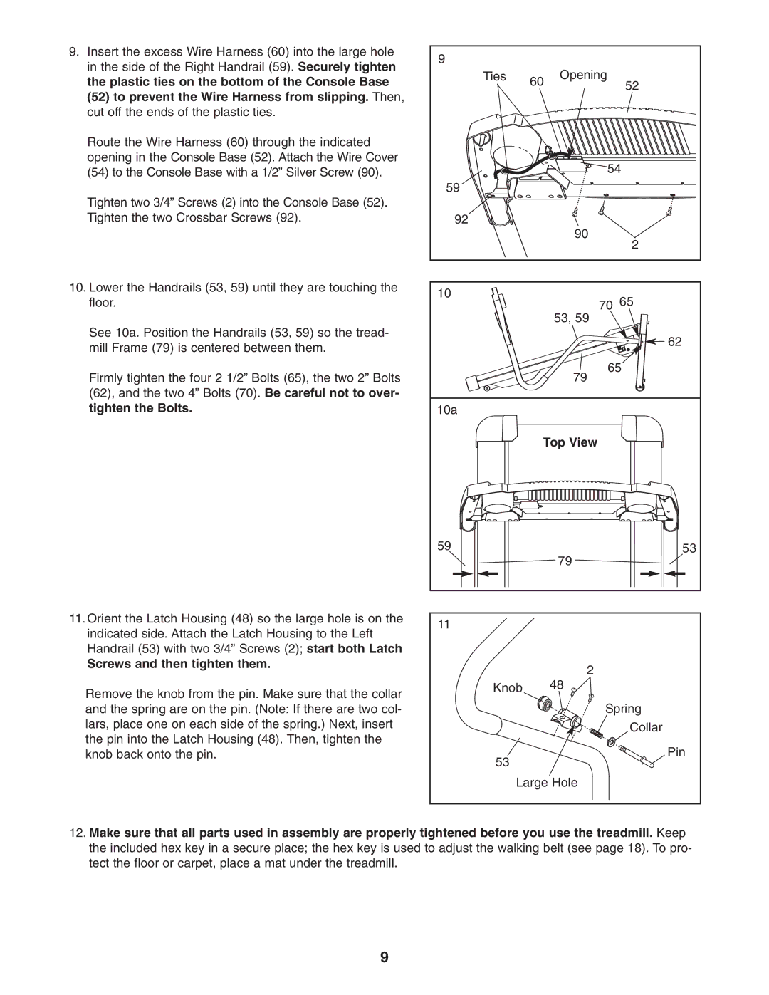 Weslo WETL26905.1 user manual Screws and then tighten them, Top View 