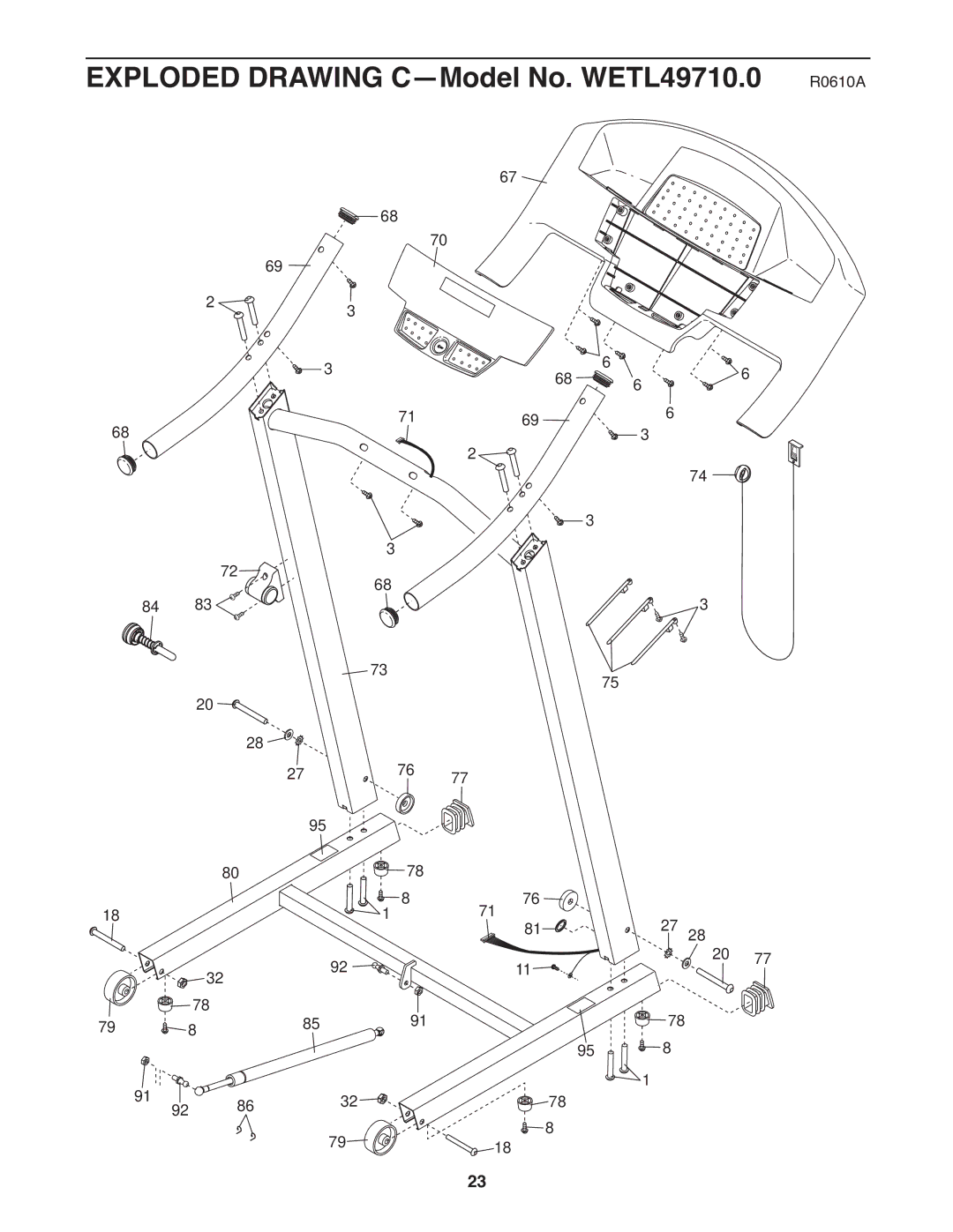 Weslo user manual Exploded Drawing C-Model No. WETL49710.0 R0610A 