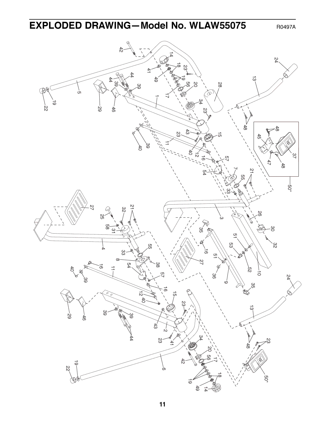 Weslo WLAW55075 user manual Exploded, DRAWINGÑModel 