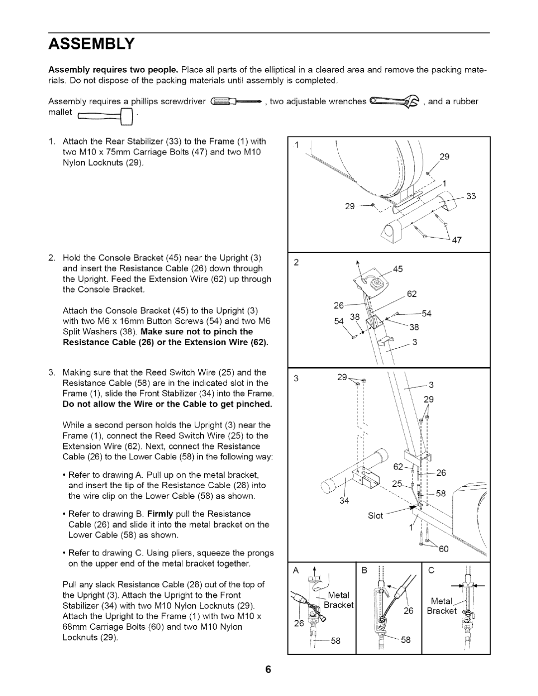 Weslo WLEL19020 user manual Assembly, 54C\3 