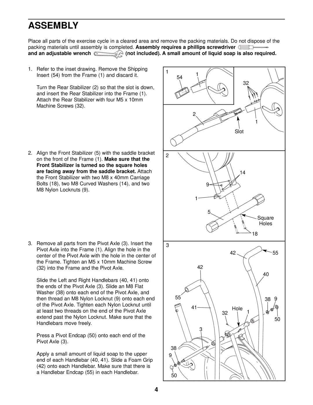 Weslo WLEX08210 user manual Assembly 