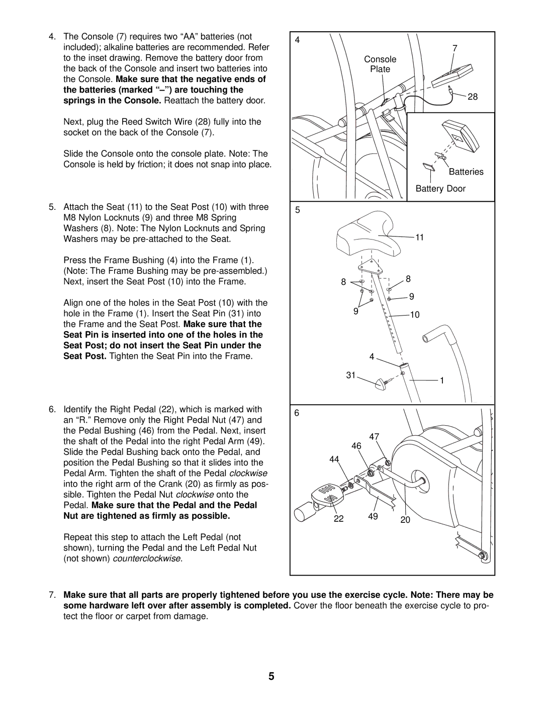 Weslo WLEX08210 user manual Not shown counterclockwise 