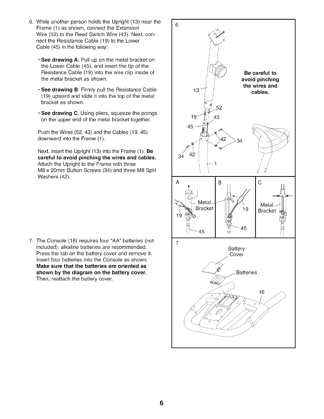 Weslo WLEX1076.1, 831,21600,1 user manual M8x 20mmButtonScrews34andthreeM8Split Washers42 