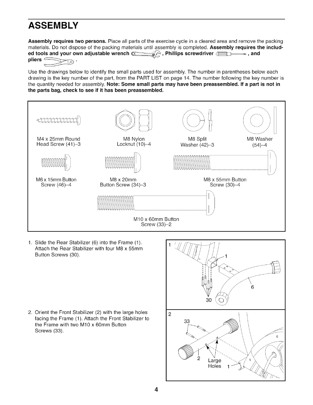 Weslo WLEX1076.1, 831,21600,1 user manual Assembly 