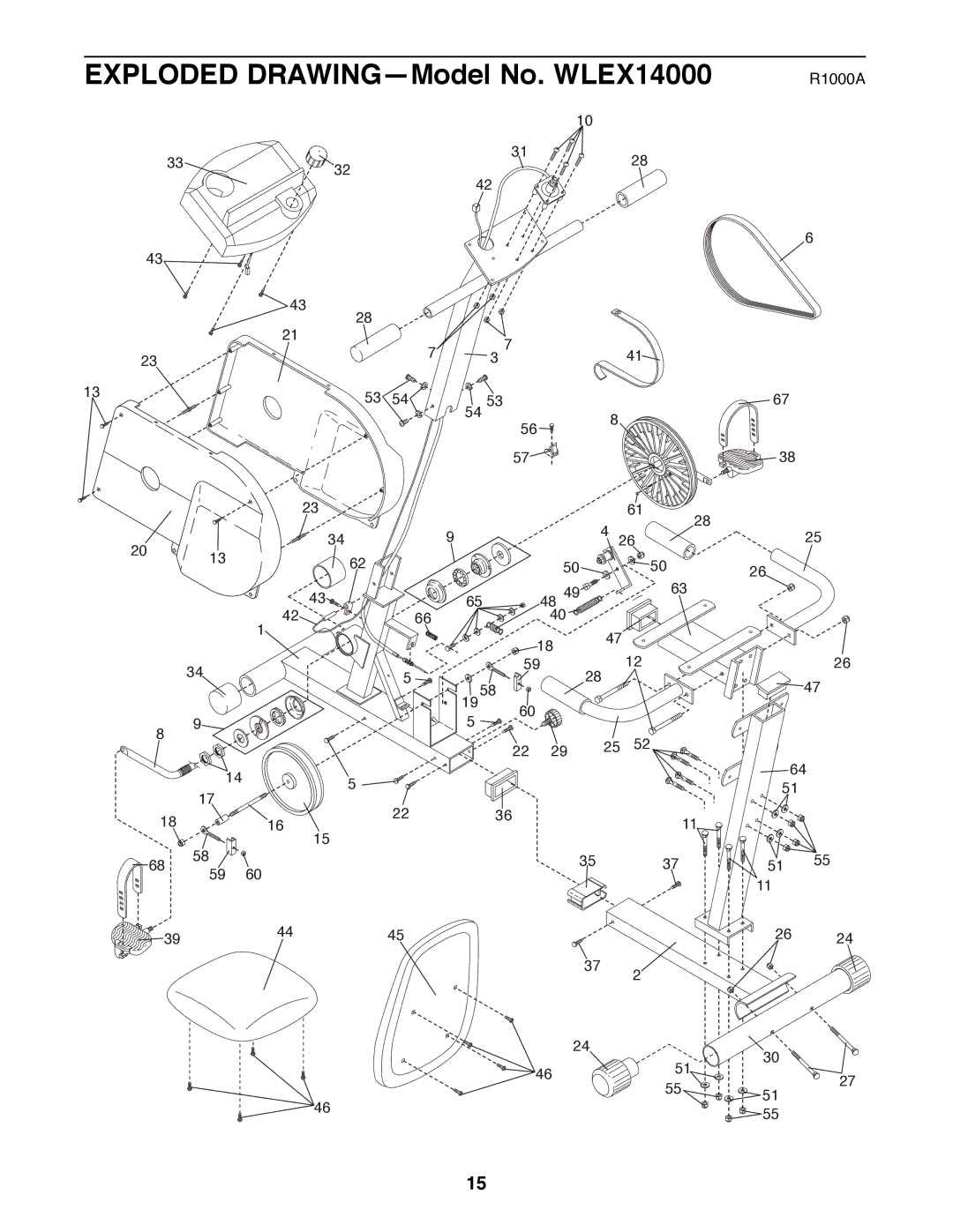 Weslo user manual Exploded DRAWINGÑModel No. WLEX14000 