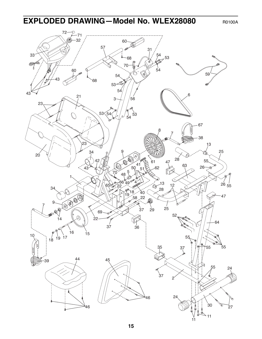 Weslo user manual Exploded DRAWINGÑModel No. WLEX28080 