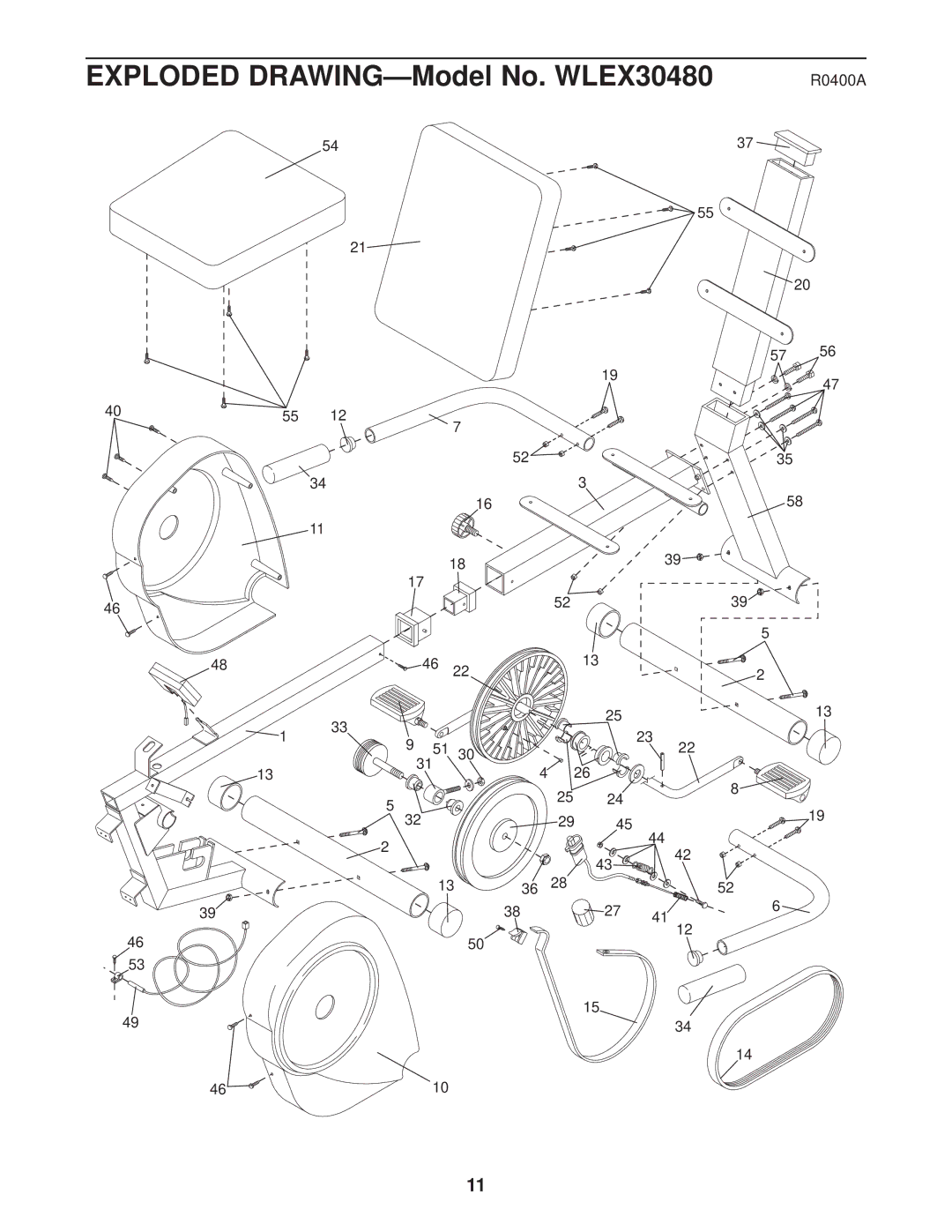 Weslo WLEX30480 user manual R0400A 