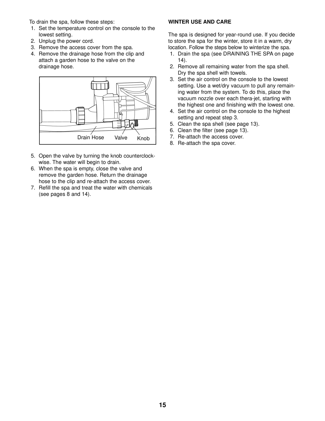 Weslo WLHS20702 user manual Winter USE and Care 